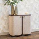 Willox Brown Oak & Beige Linen 2-doors Sideboard by Richmond Interiors