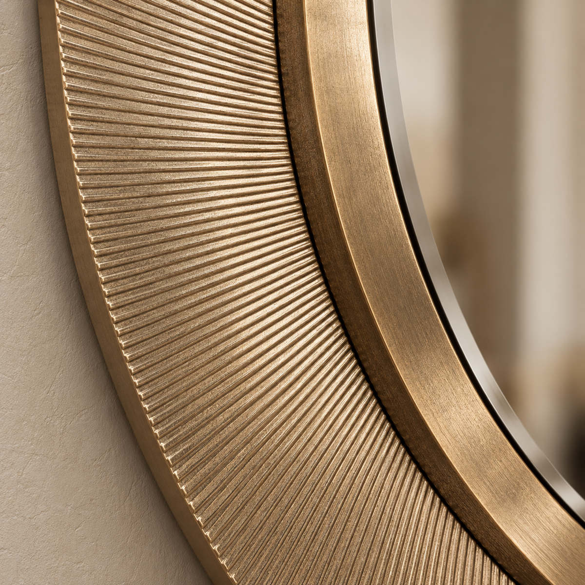 Edvin Gold Finish Wall Mirror by RV Astley
