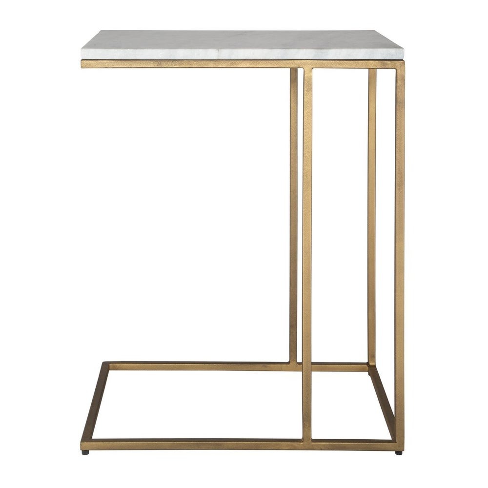 Thomas Side Table in Antique Brass by Keiichi