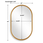 Brushed Gold Pill Mirror by Keiichi