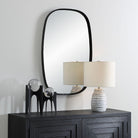 Jackson Oval Mirror in Black by Keiichi