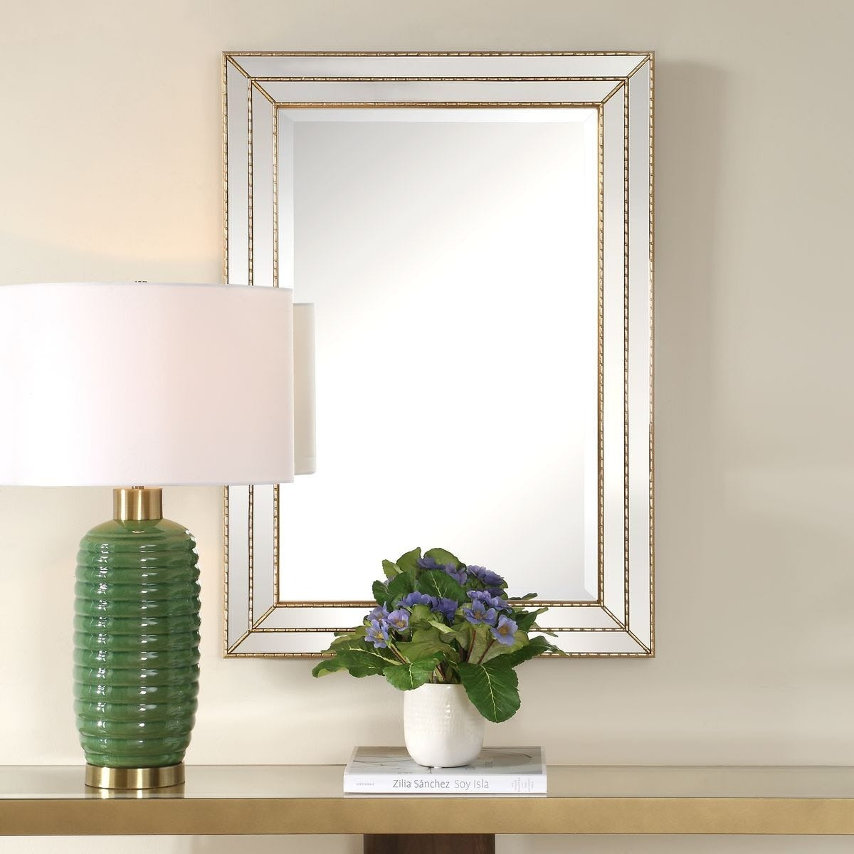 Triple Frame Mirror in Gold by Keiichi