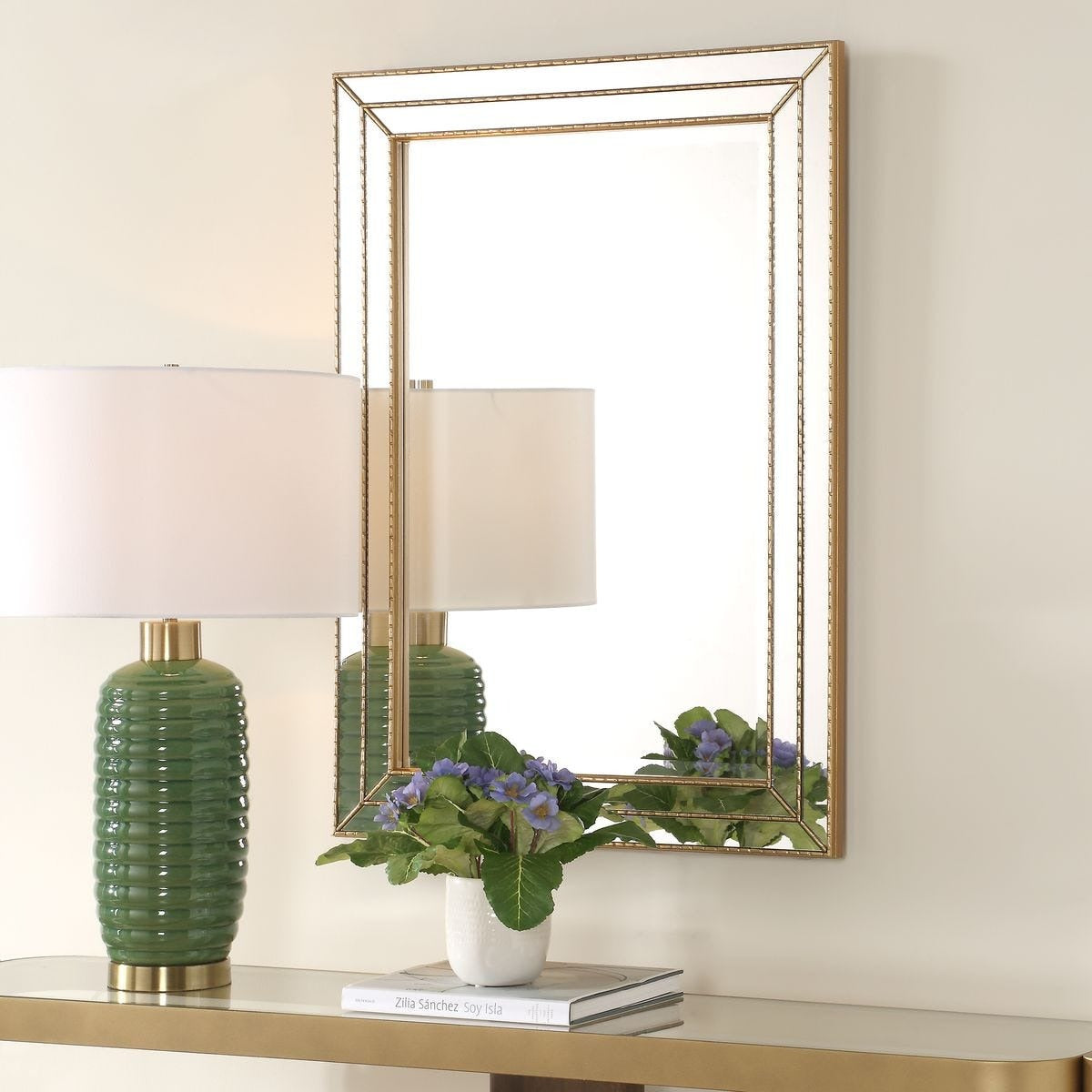Triple Frame Mirror in Gold by Keiichi