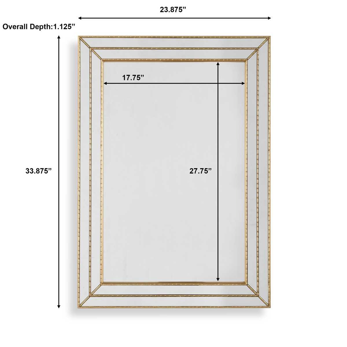 Triple Frame Mirror in Gold by Keiichi