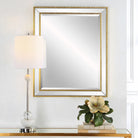Lines Small Mirror in Gold by Keiichi