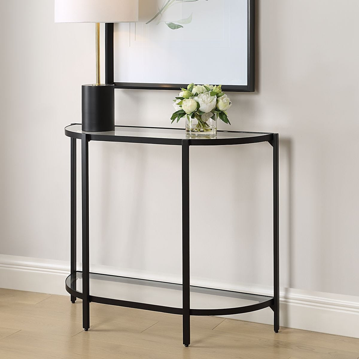 Demilune Black Console Table by Keiichi