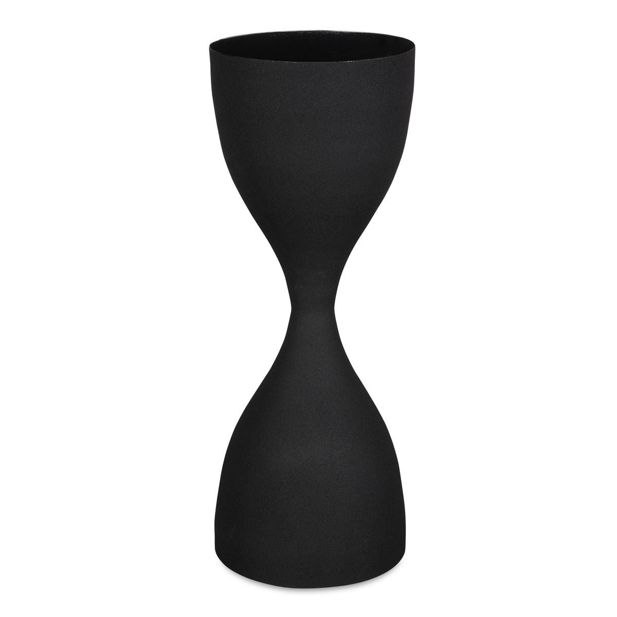 Hourglass Black Textured Side Table by Keiichi