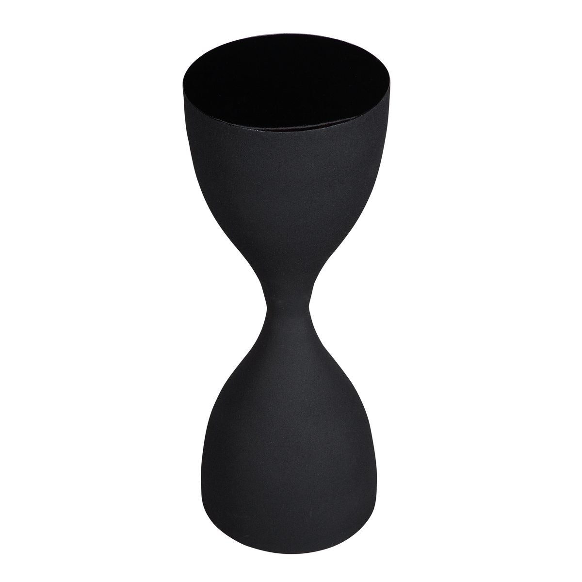 Hourglass Black Textured Side Table by Keiichi