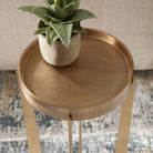 Shelby Antique Brass Side Table by Keiichi