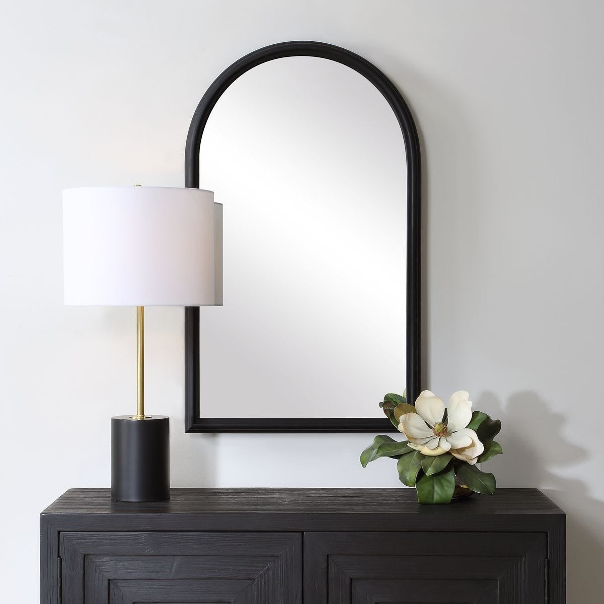 Ella Arched Mirror in Black by Keiichi