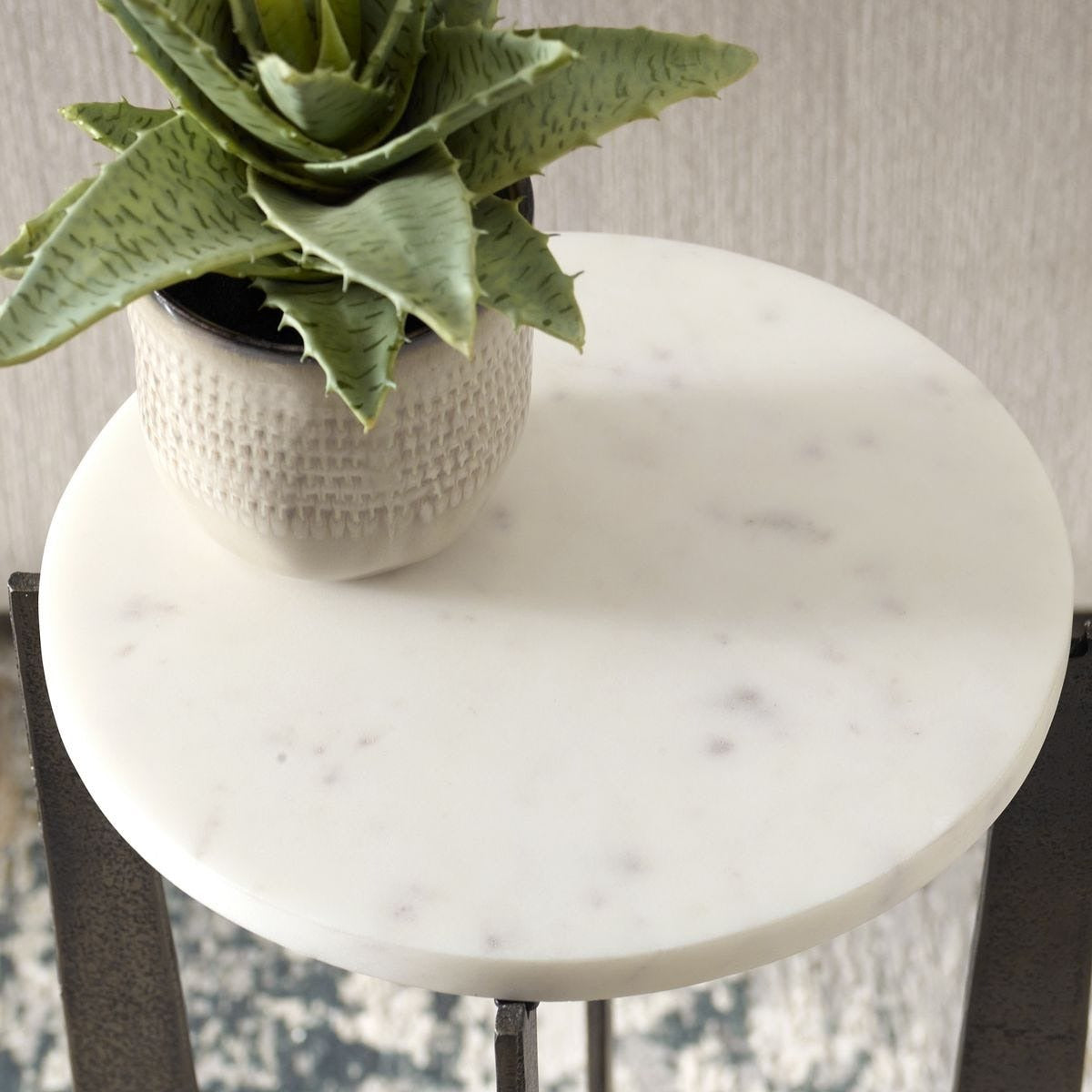 Rhys Marble Accent Table by Keiichi