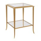 Austen Square Gold Leaf Side Table by Keiichi
