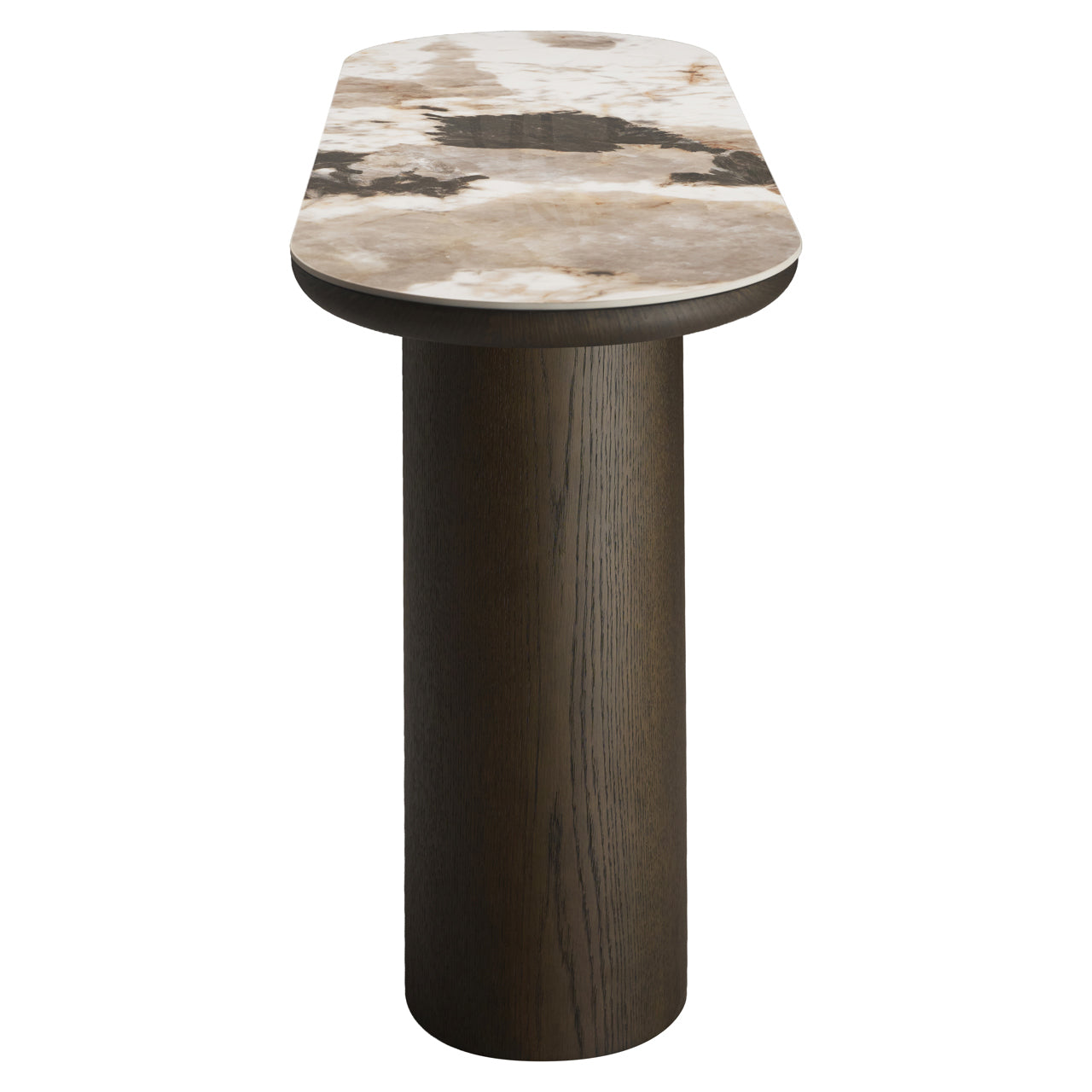 Langford Brown Oak Wood & Ceramic Console Table by Richmond Interiors