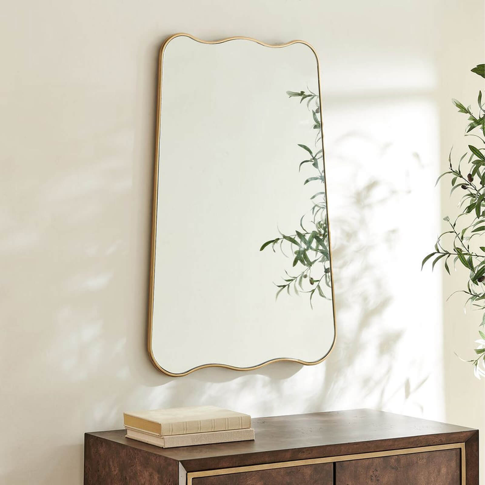Olivia Scalloped Mirror in Gold by Keiichi