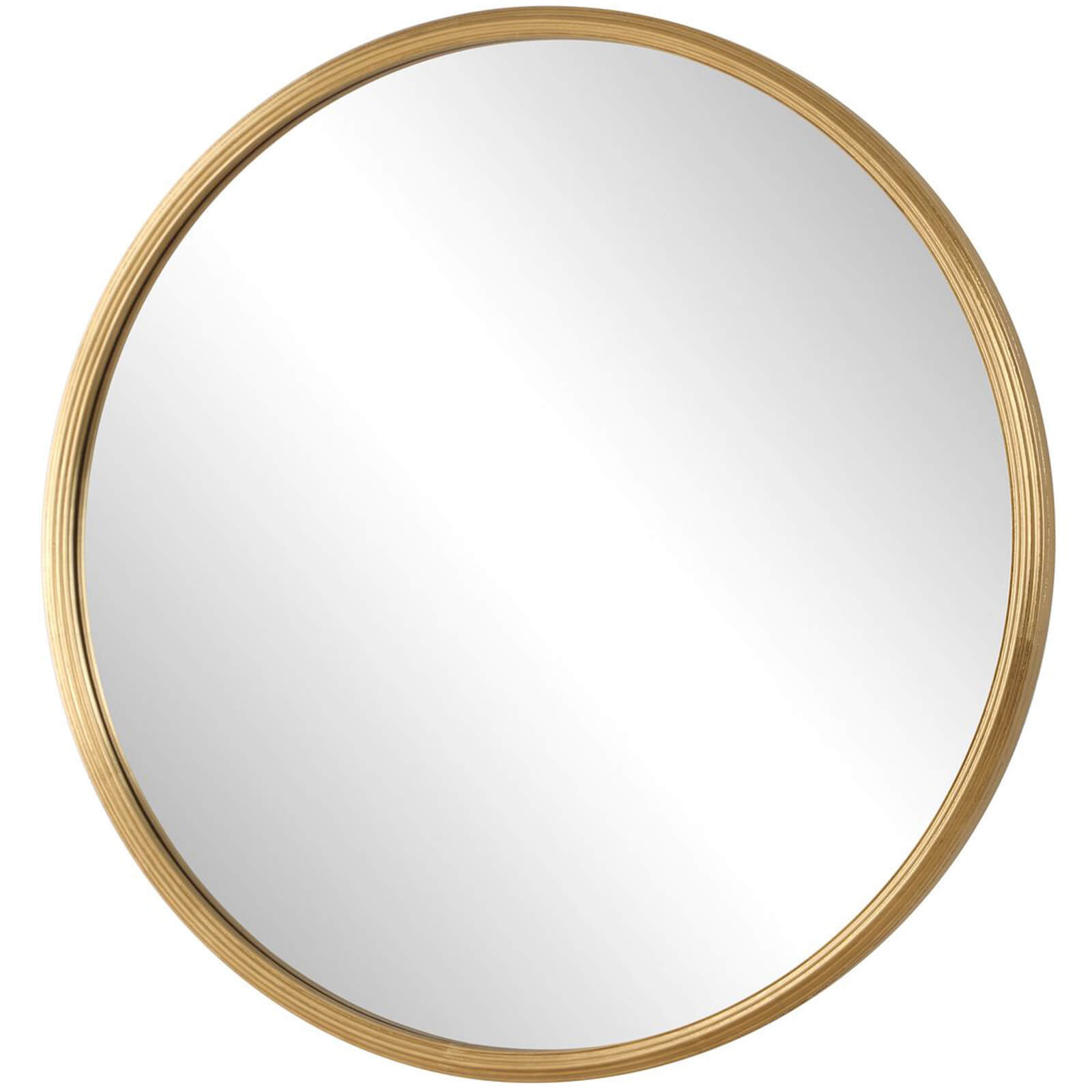 Textured Round Mirror in Gold by Keiichi