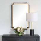 Deco Mirror in Bronze and Gold by Keiichi