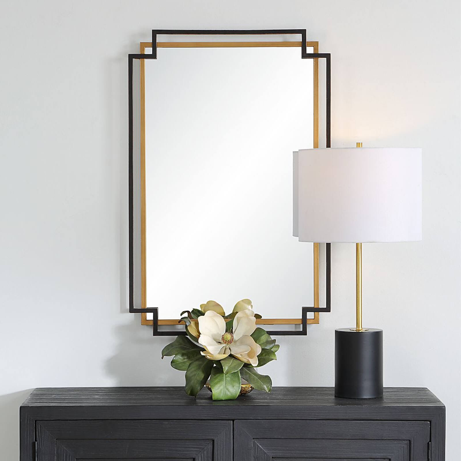 Deco Mirror in Bronze and Gold by Keiichi