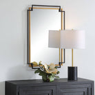Deco Mirror in Bronze and Gold by Keiichi