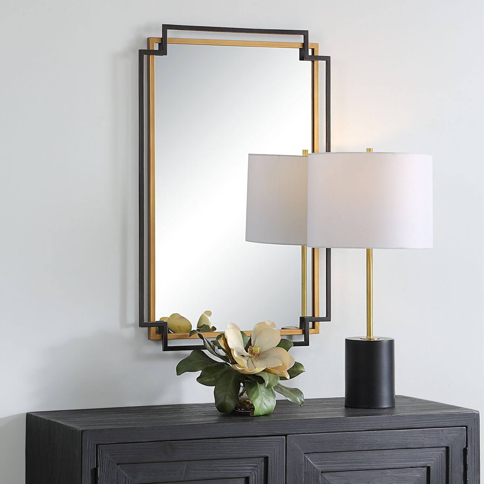 Deco Mirror in Bronze and Gold by Keiichi