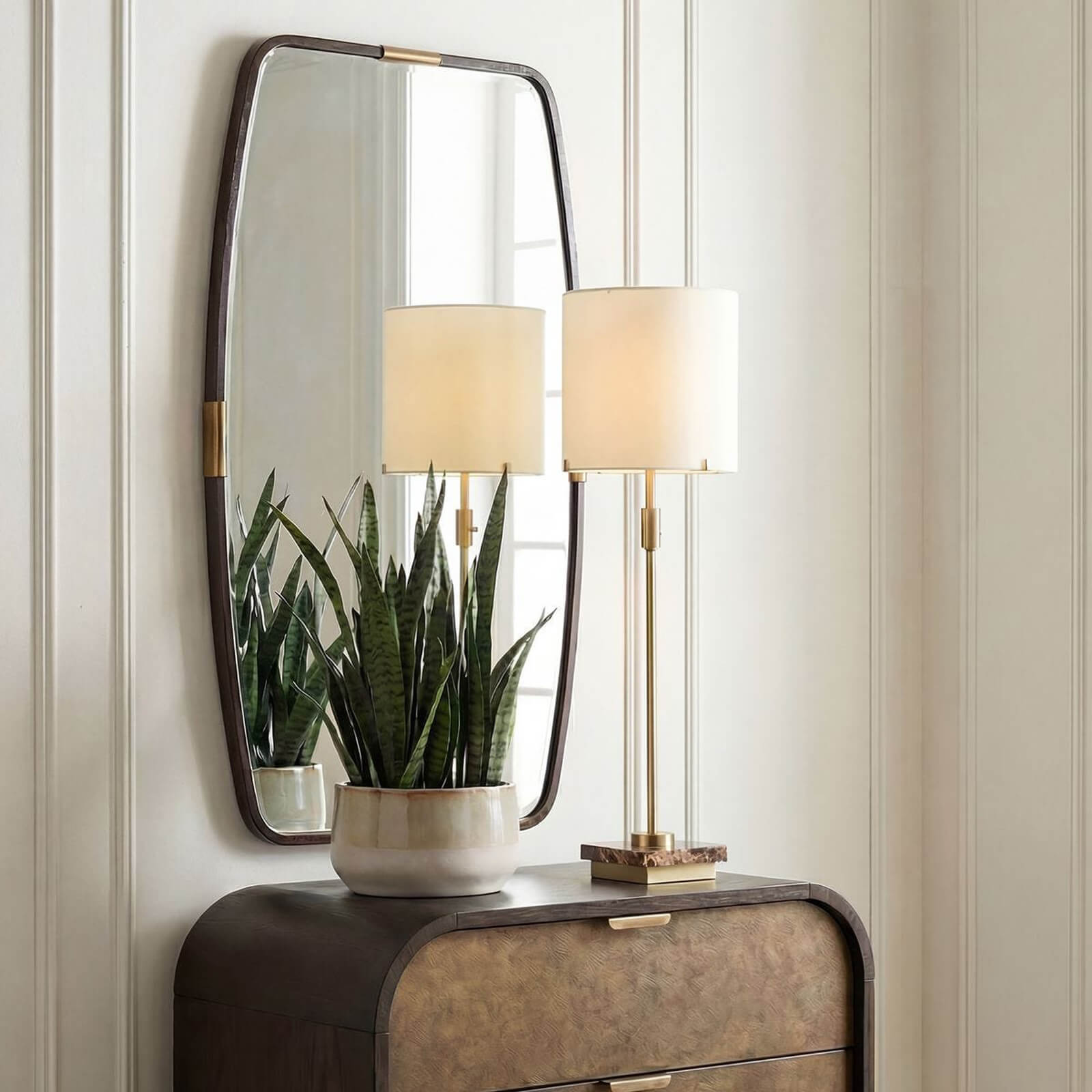 Draken Mirror in Dark Bronze and Gold Keiichi
