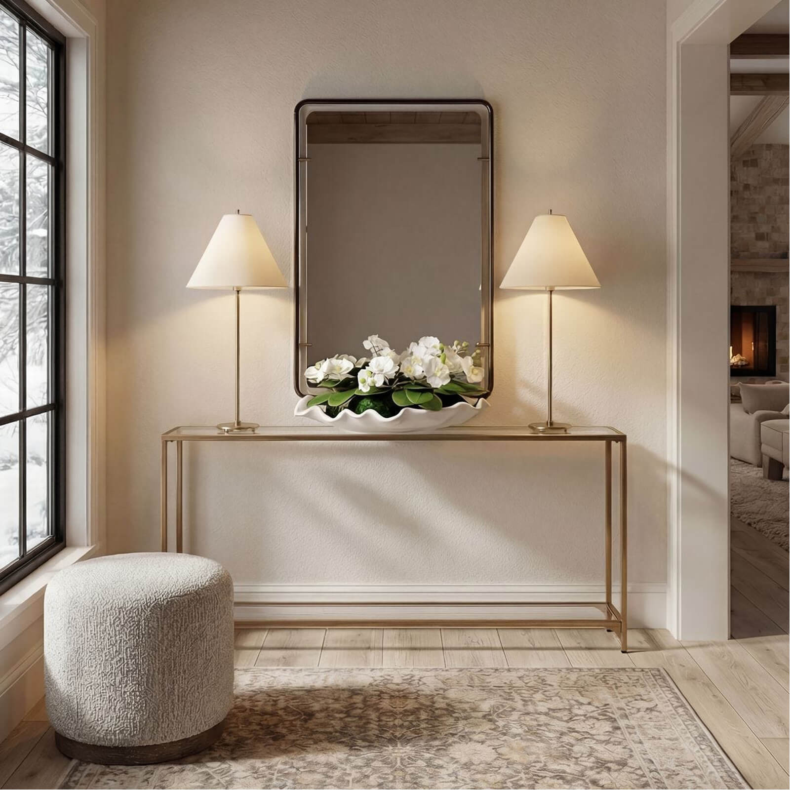 Triton Mirror in Aged Bronze by Keiichi