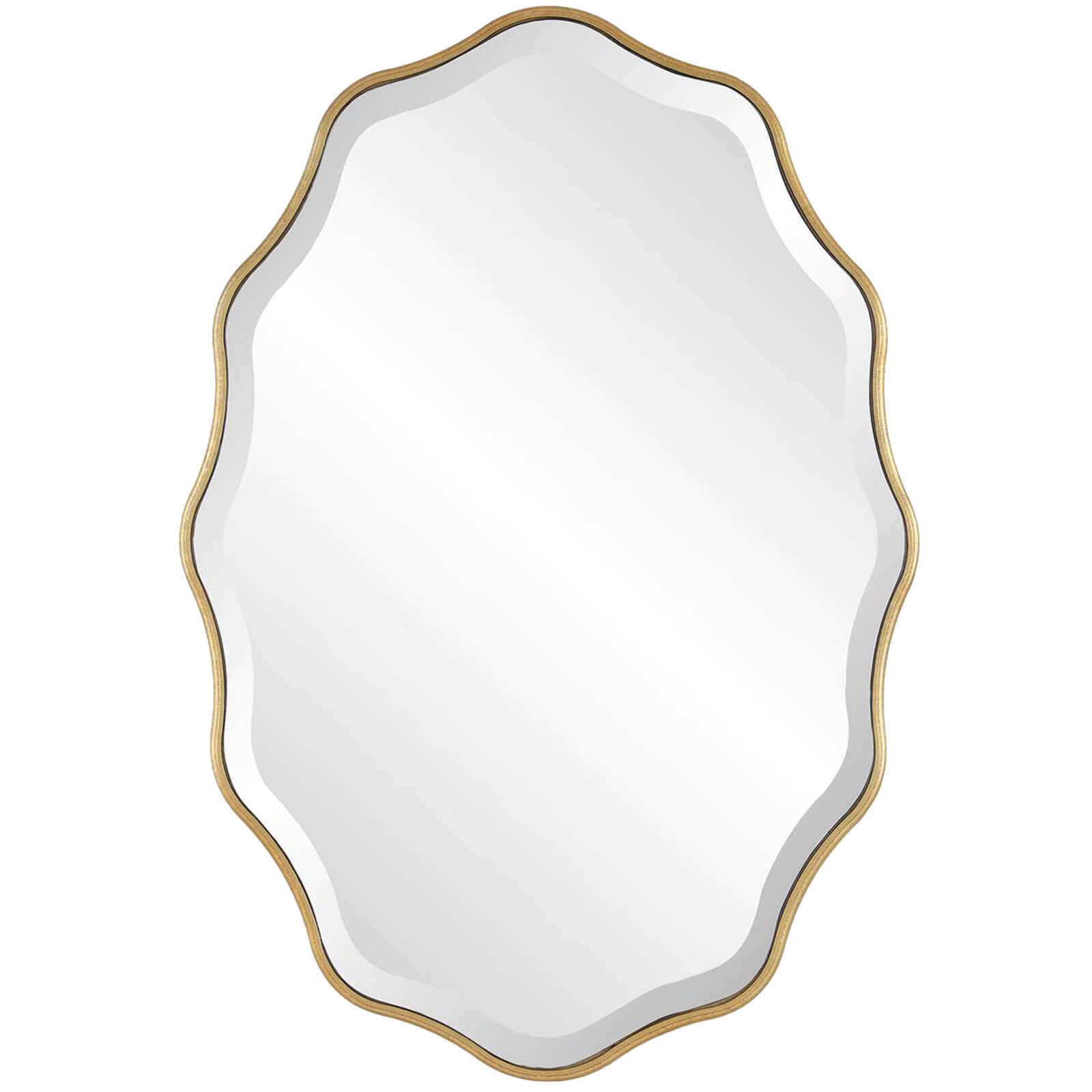 Capri Scalloped Oval Mirror in Gold by Keiichi