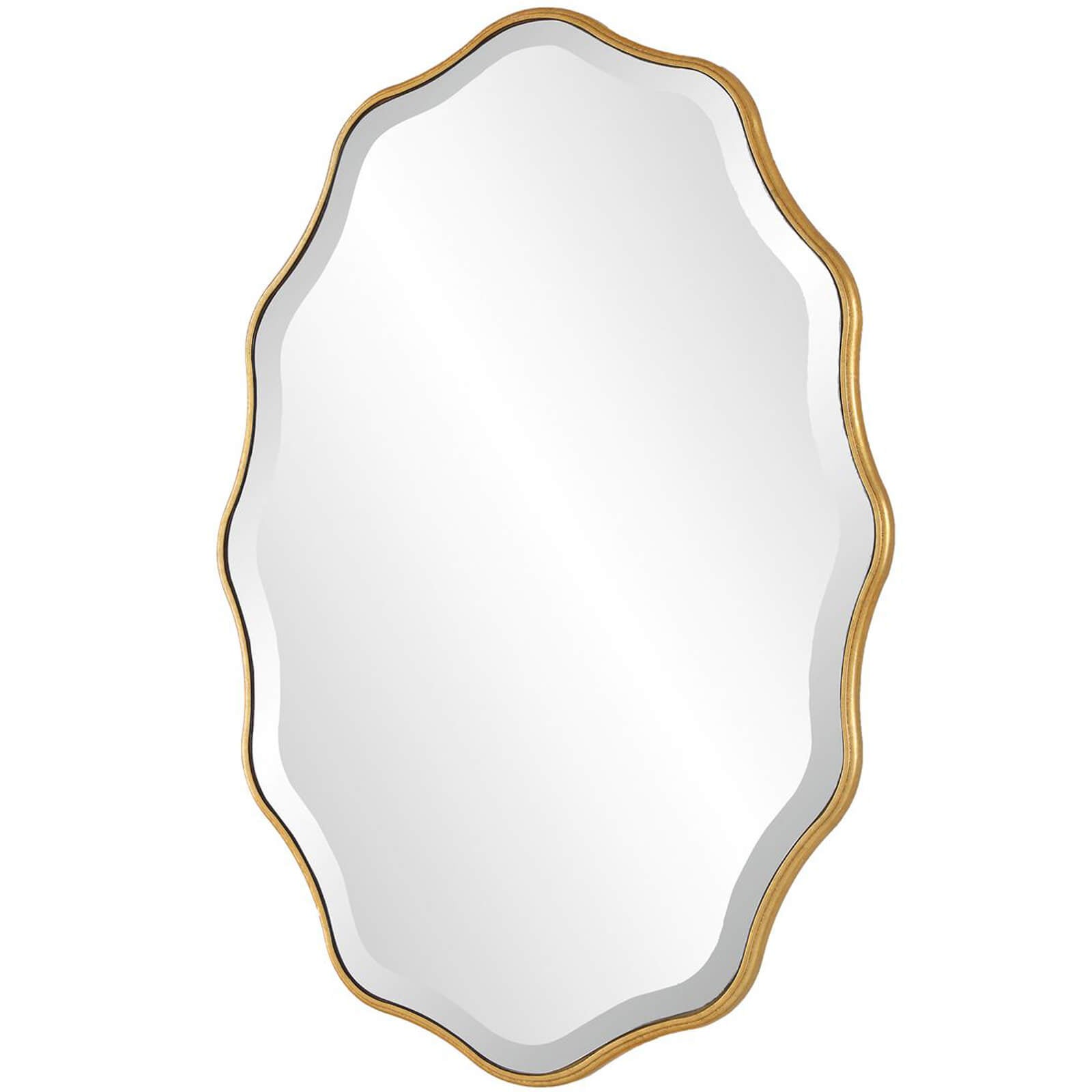 Capri Scalloped Oval Mirror in Gold by Keiichi