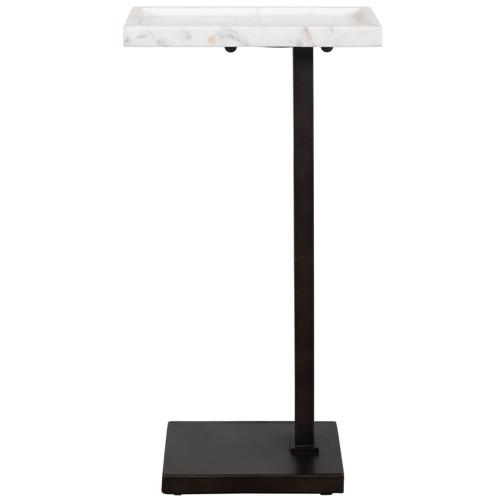 Morgan Side Table in White Marble by Keiichi