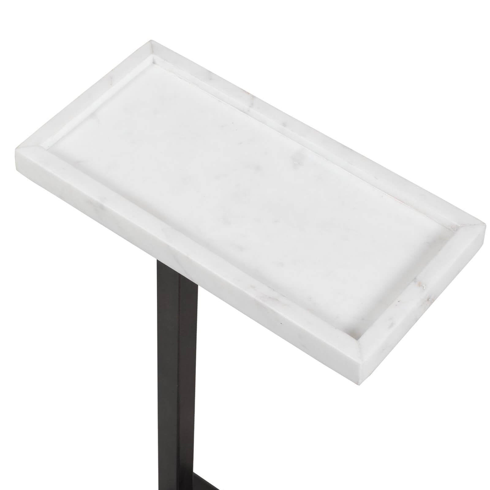 Morgan Side Table in White Marble by Keiichi