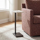 Morgan Side Table in White Marble by Keiichi