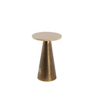 Ynez Travertine Sand & Antique Bronze Small Side Table - 43cm Light & Living
