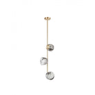 Orla Vertical Pendant Light Satin Brass & Glass Globe Shade 3 Light by Heathfield & Co