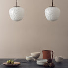 Milo Pendant Light Bronze & White Grain Glass Shade by Heathfield & Co