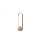 Audrey Pendant Light Satin Brass Frame & Opal Glass Hemispheres by Heathfield & Co