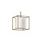Derwent Large Antique Brass Cube Pendant Light by Heathfield & Co