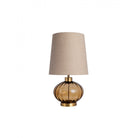 Pedra Antique Brass & Amber Glass Table Lamp by Heathfield & Co