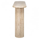 La Cantera Oval Beige Travertine Console Table by Richmond Interiors