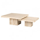 La Cantera Coffee Tables Travertine Beige 2 Tier Square (Set of Two) by Richmond Interiors