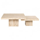 La Cantera Coffee Tables Travertine Beige 2 Tier Square (Set of Two) by Richmond Interiors