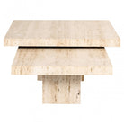 La Cantera Coffee Tables Travertine Beige 2 Tier Square (Set of Two) by Richmond Interiors