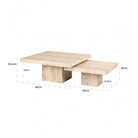 La Cantera Coffee Tables Travertine Beige 2 Tier Square (Set of Two) by Richmond Interiors