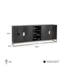 Blackbone Rustic Black Oak & Silver 4 Door Sideboard by Richmond Interiors