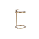 Caroll Brushed Stainless Steel Side Table with Glass Top by Tommy Franks