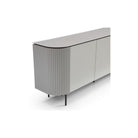 Lantine Sideboard Matte Light Grey Glass Top & Grey Lacquer Wood by Tommy Franks
