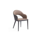 Jiva Dining Chair PU Taupe Fabric Upholstery by Tommy Franks