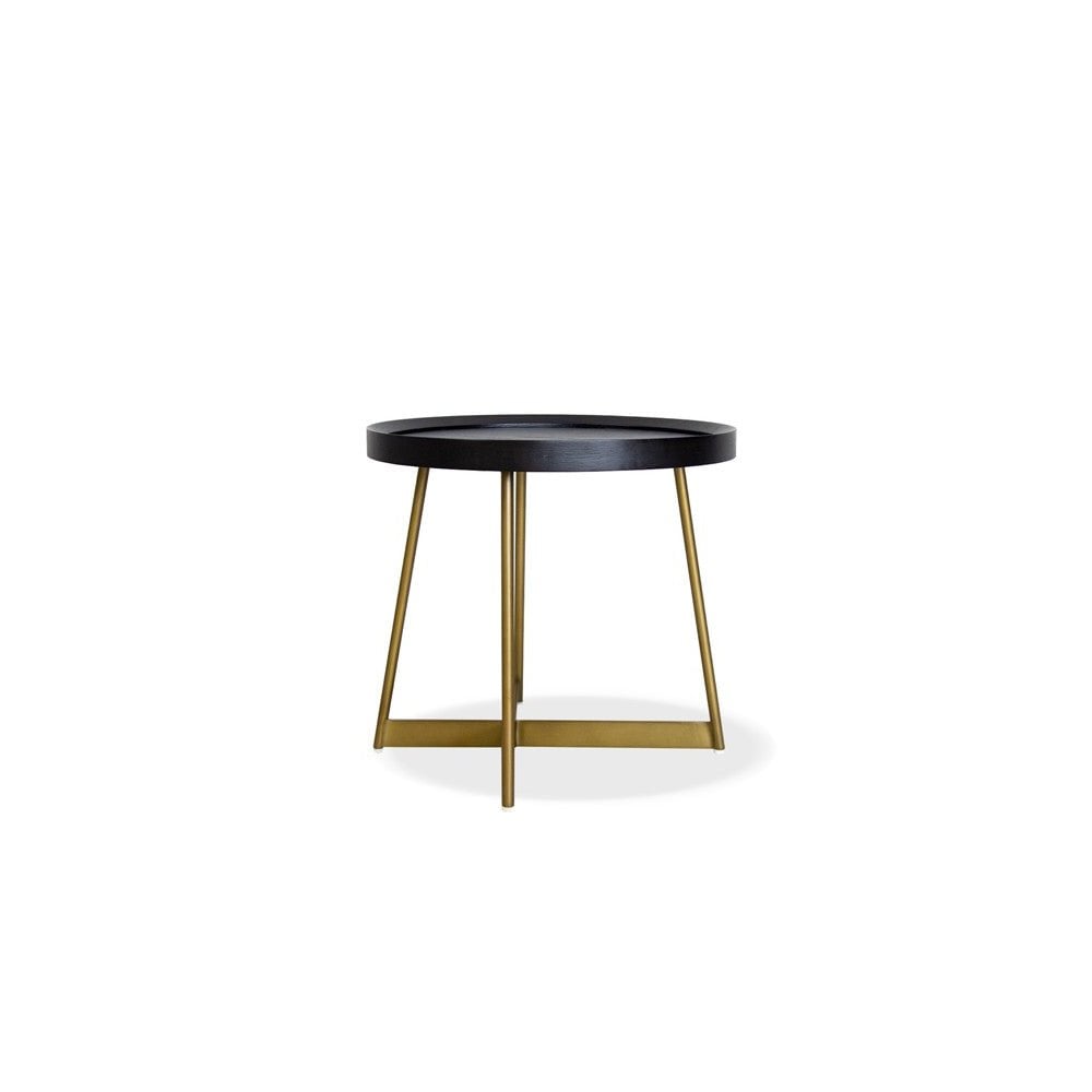Lane Smoke Oak Gold Side Table – Decorum Interiors
