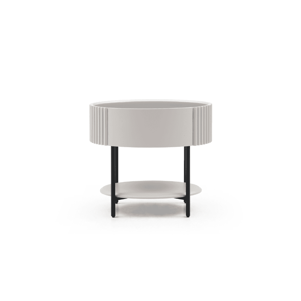 Avola Bedside Table - Matte Beige by Tommy Franks