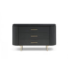 Lantine Black Oak & Brass Chest of Drawers by Tommy Franks