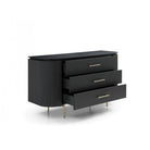 Lantine Black Oak & Brass Chest of Drawers by Tommy Franks