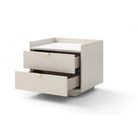 Saviour White Marble & Beige Bedside Table by Tommy Franks